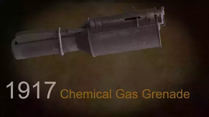 1917 Chemical Gas Grenade Low-poly 3D model