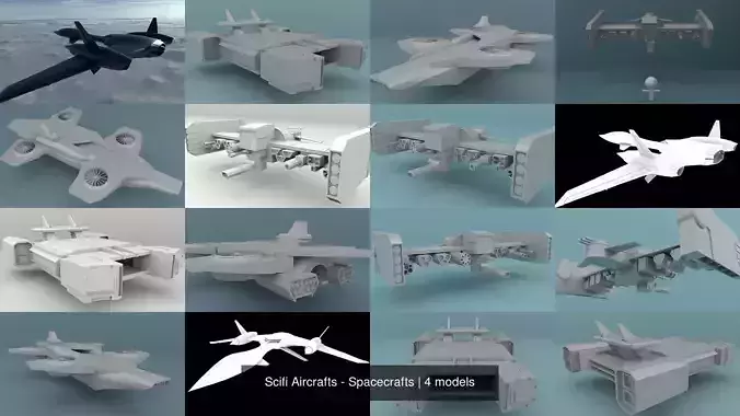 Scifi Aircrafts - Spacecrafts 3D Model Collection