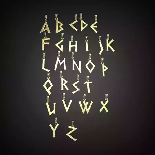 Pendants charms letters Greek Roman style font alphabet