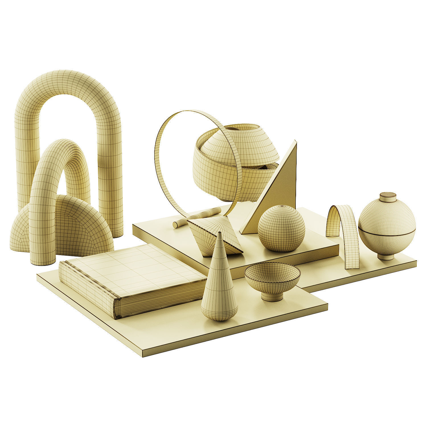 009 geometric figure set for the coffe table 002 3D model_3