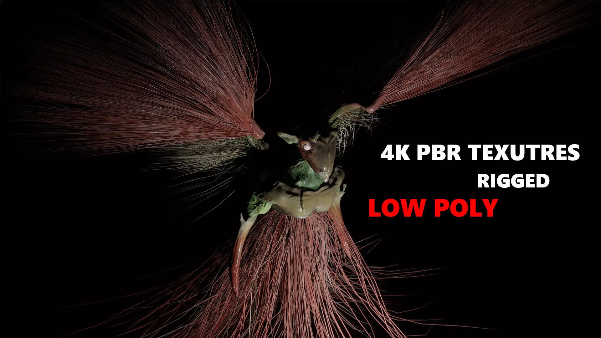 Goblin Wraith Dragon Low-poly 3D model_0