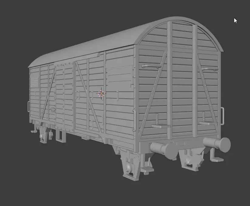 H0 1-87 scale Gmhs freight car WW2 Era 3D print model