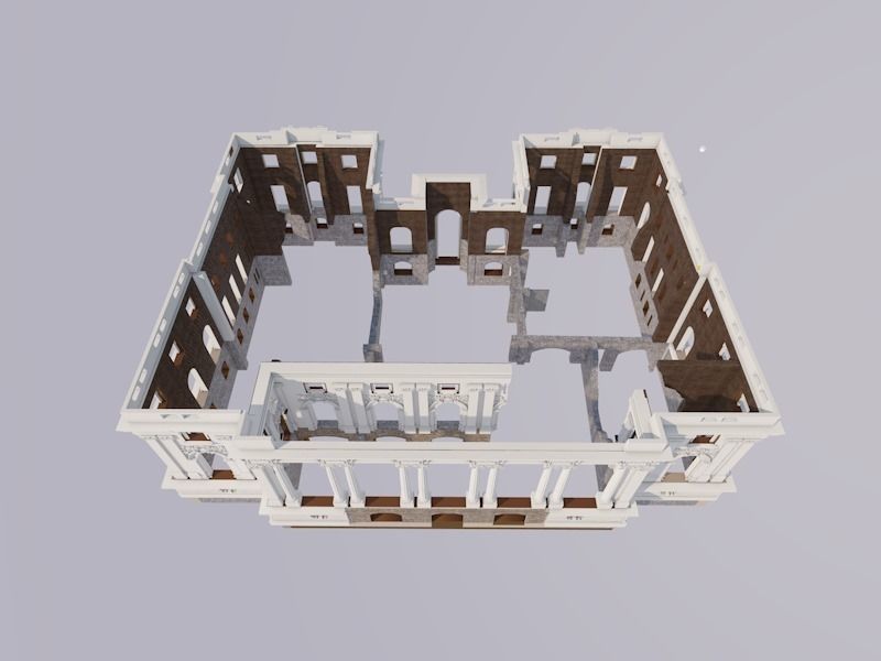 Little Trianon Palace ruin 3D model_1