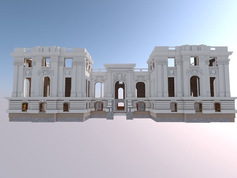Little Trianon Palace ruin 3D model_3