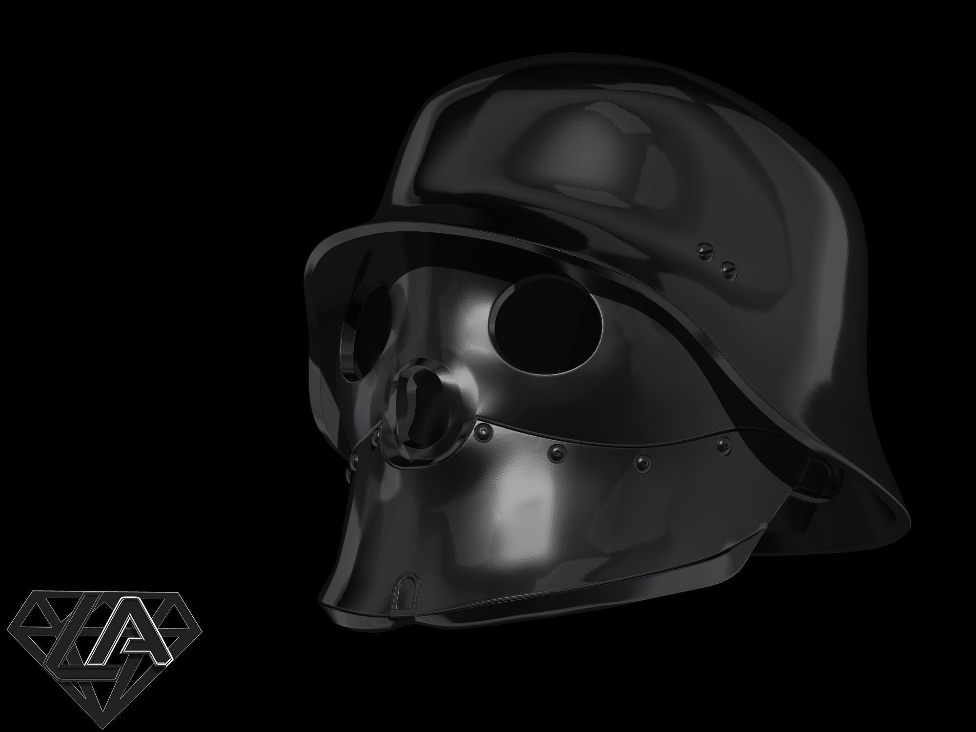 Wolfenstein blackguard helmet 3D print model_5