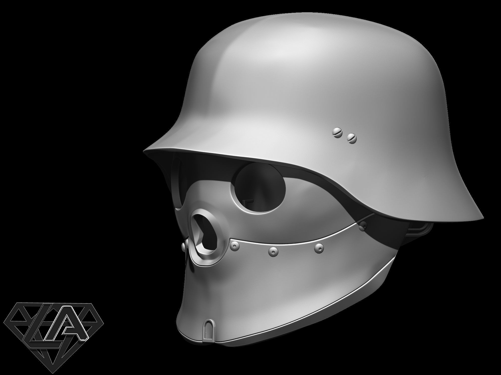 Wolfenstein blackguard helmet 3D print model_10