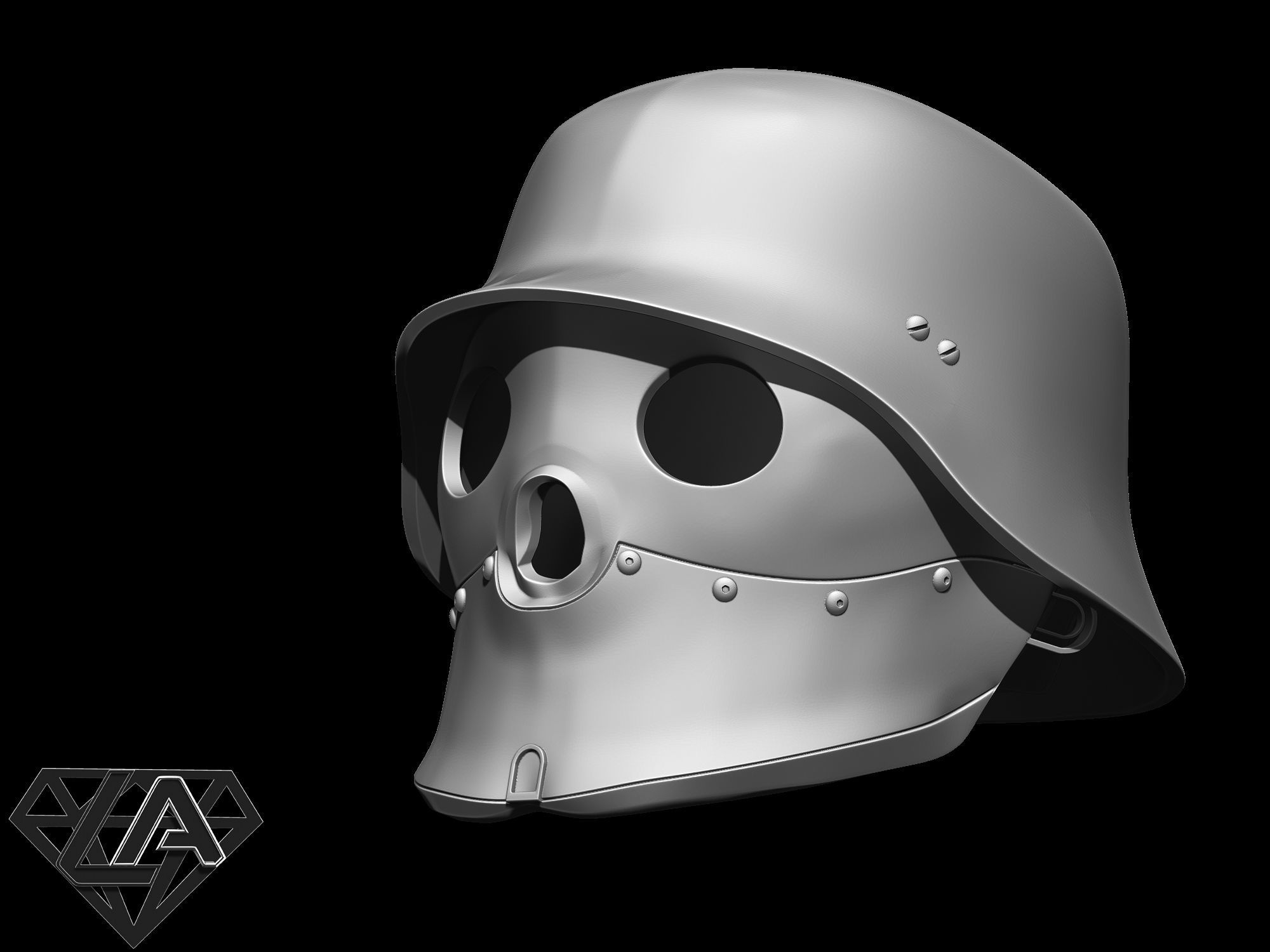 Wolfenstein blackguard helmet 3D print model_4