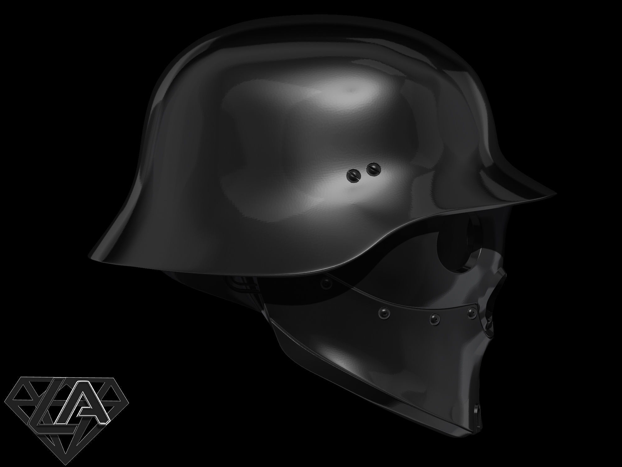 Wolfenstein blackguard helmet 3D print model_9