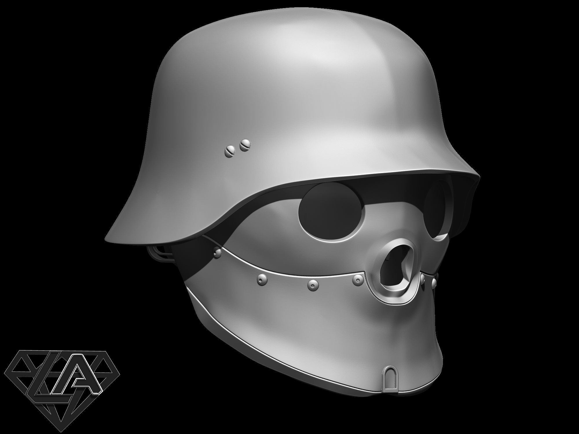 Wolfenstein blackguard helmet 3D print model_2