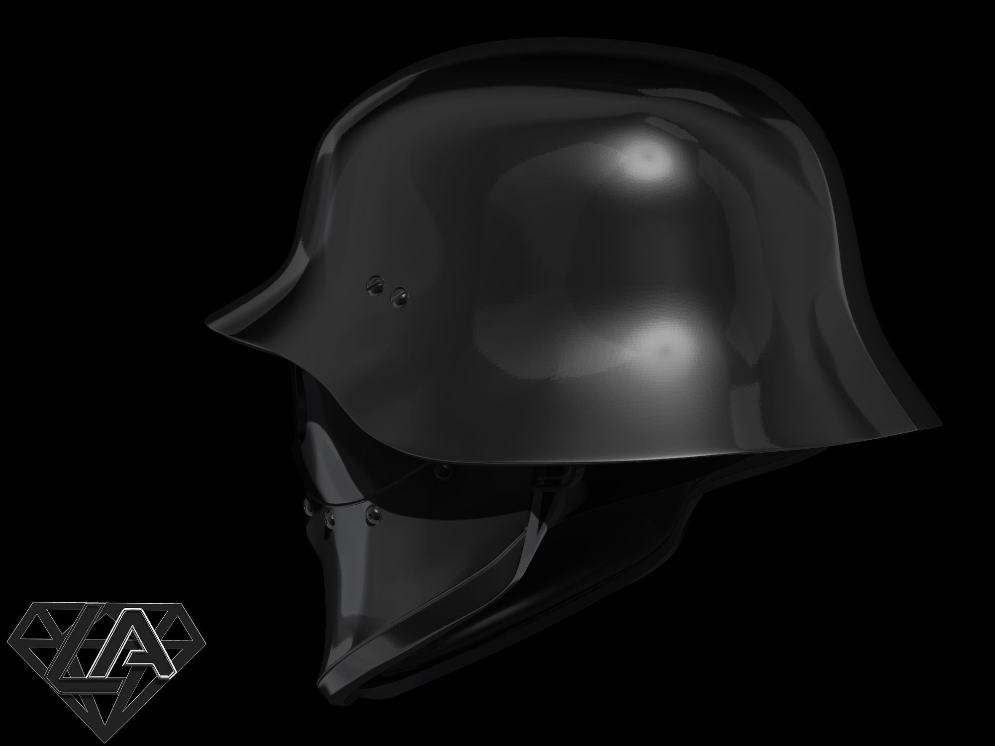 Wolfenstein blackguard helmet 3D print model_13
