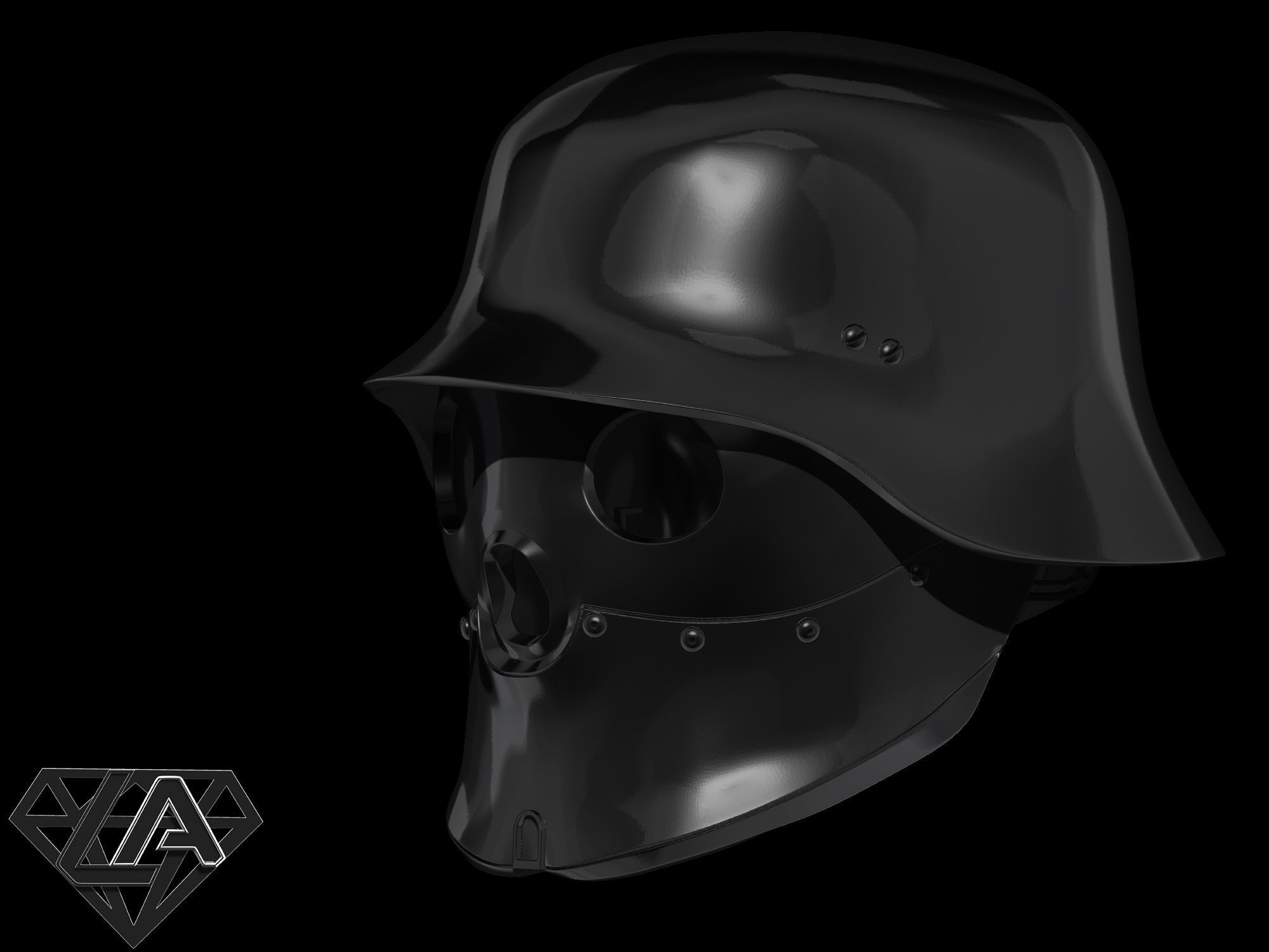 Wolfenstein blackguard helmet 3D print model_11