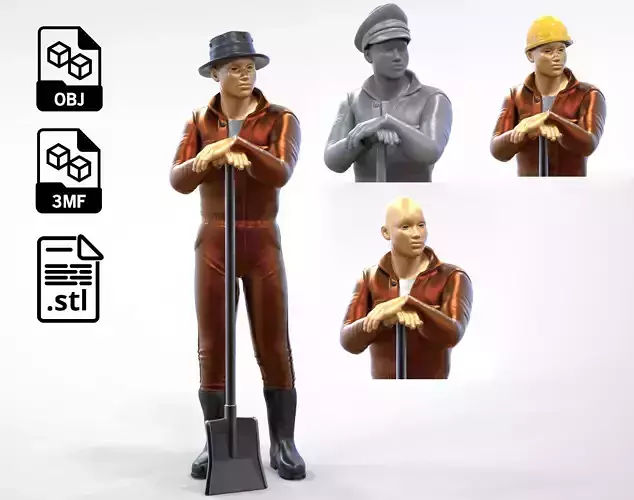 N7 Ship or Construction Workers with Shovel