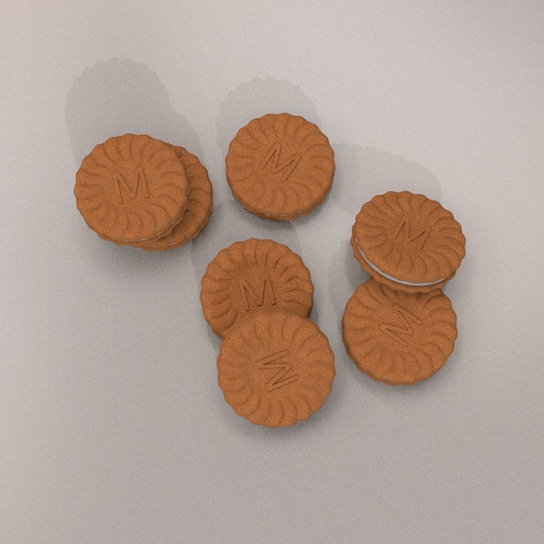 Cookie Cake 3D model Low-poly 3D model_2