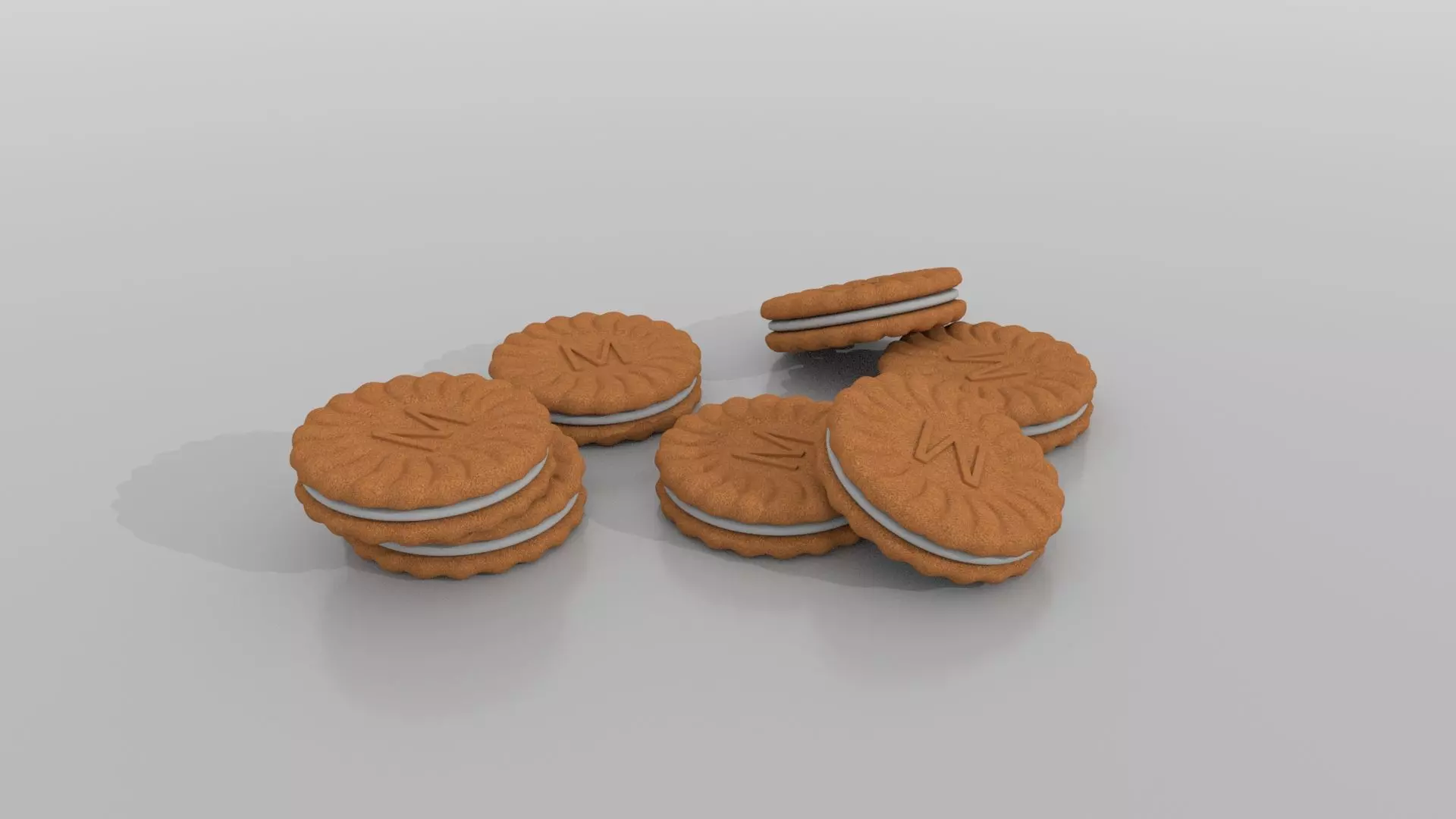 Cookie Cake 3D model Low-poly 3D model_0