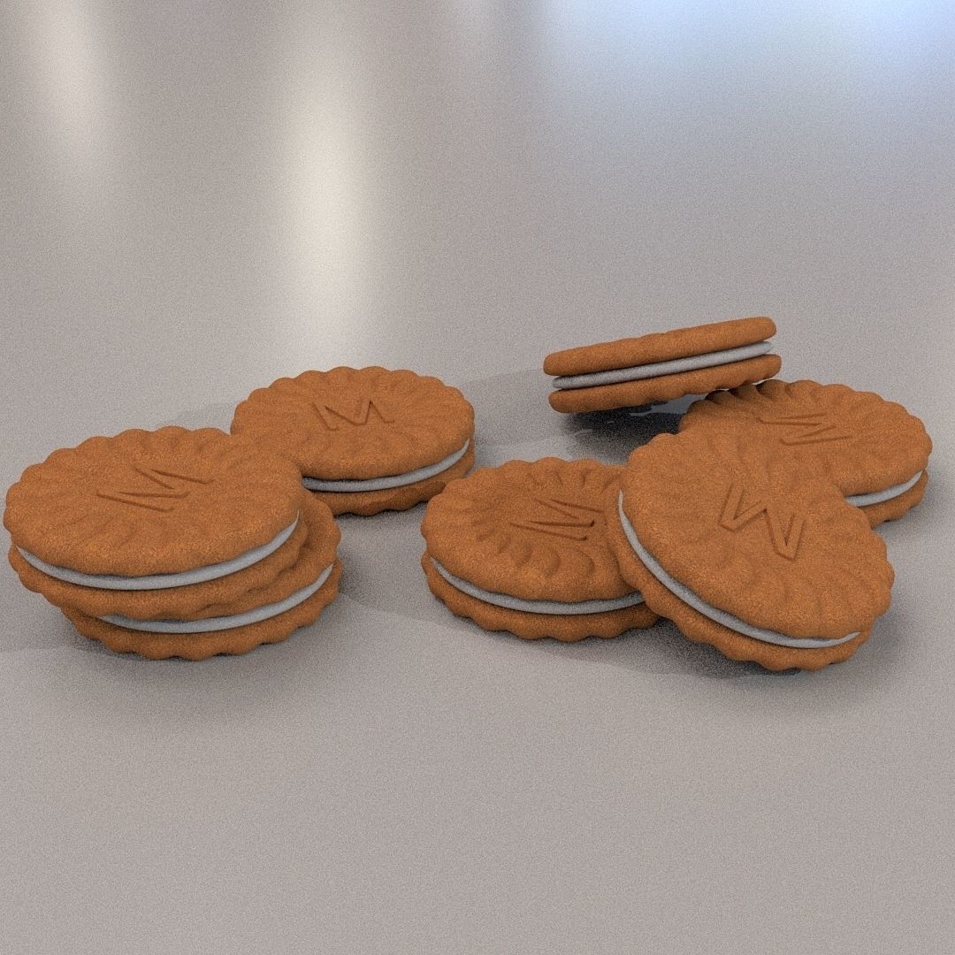 Cookie Cake 3D model Low-poly 3D model_3