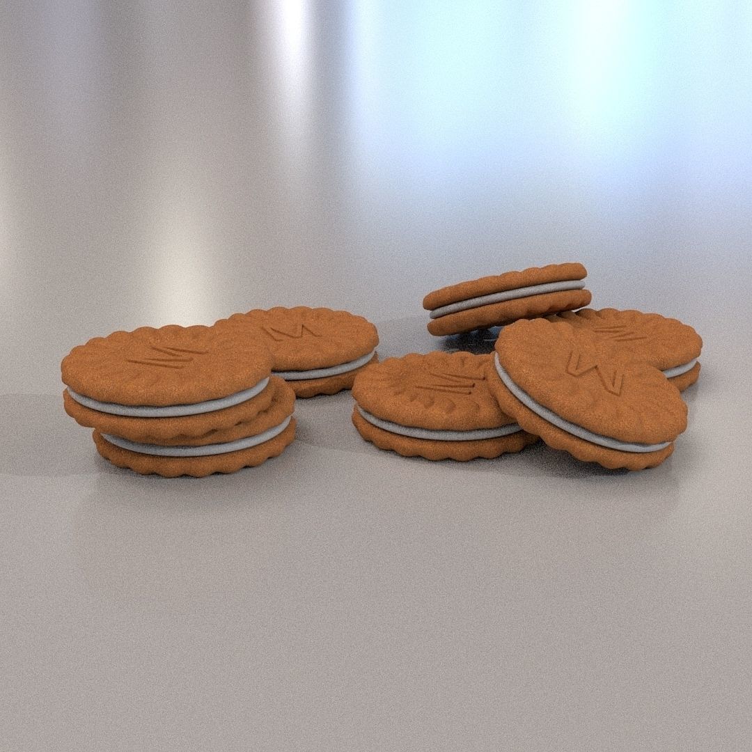 Cookie Cake 3D model Low-poly 3D model_1