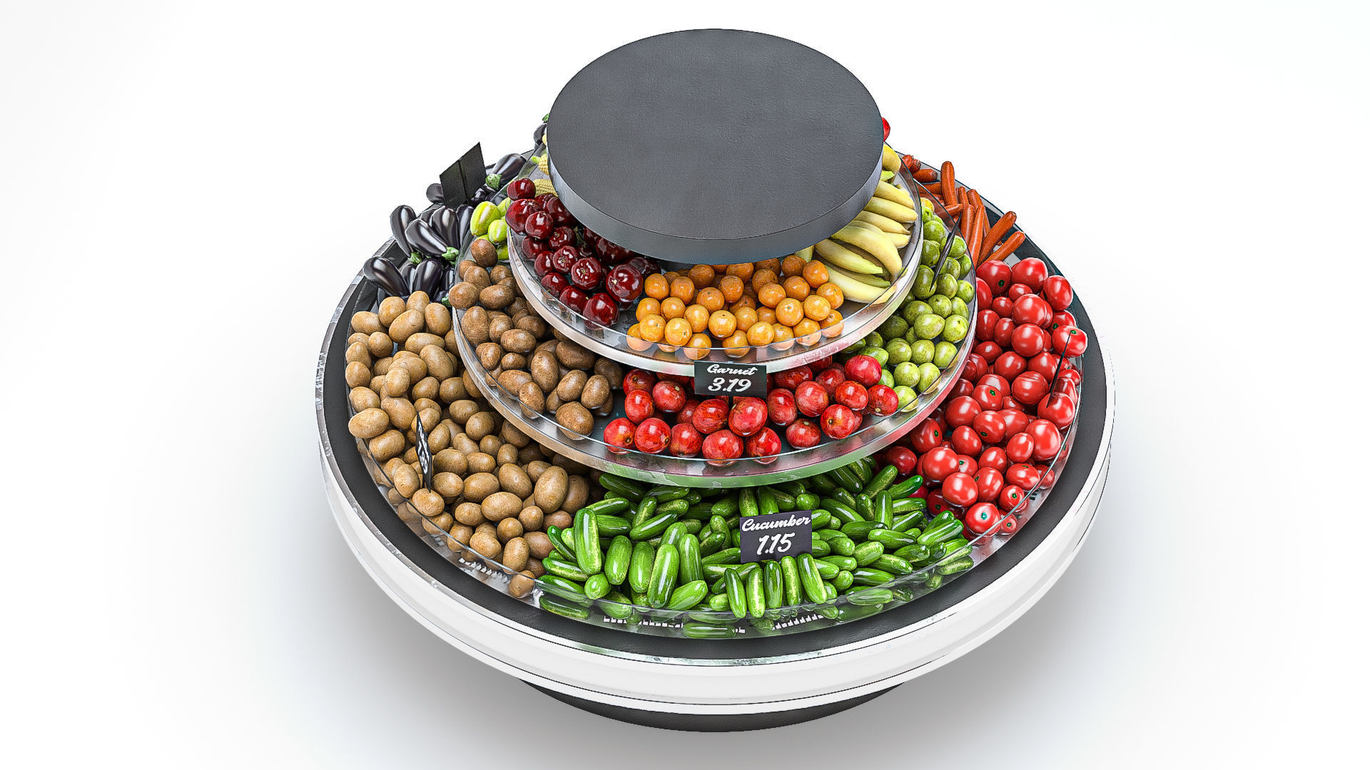 Vegetable Rack with Vegetables 3D model_1