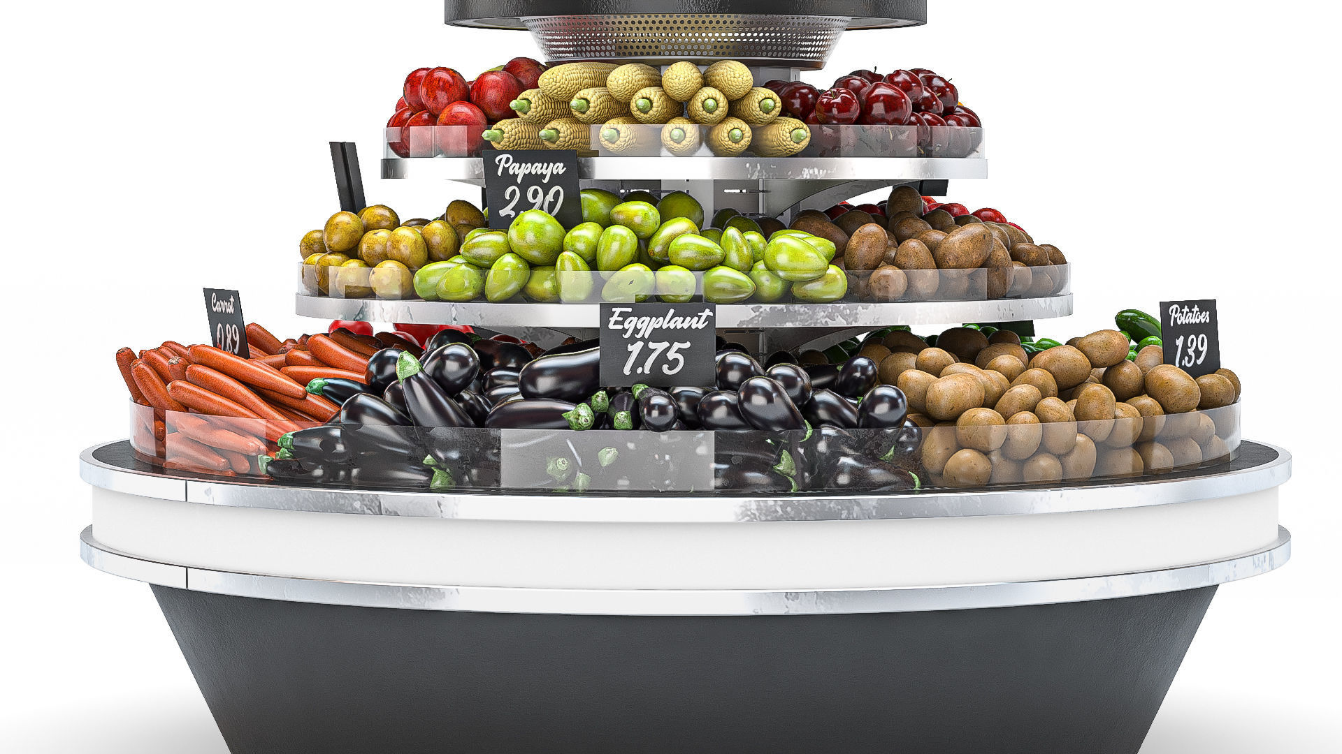 Vegetable Rack with Vegetables 3D model_2