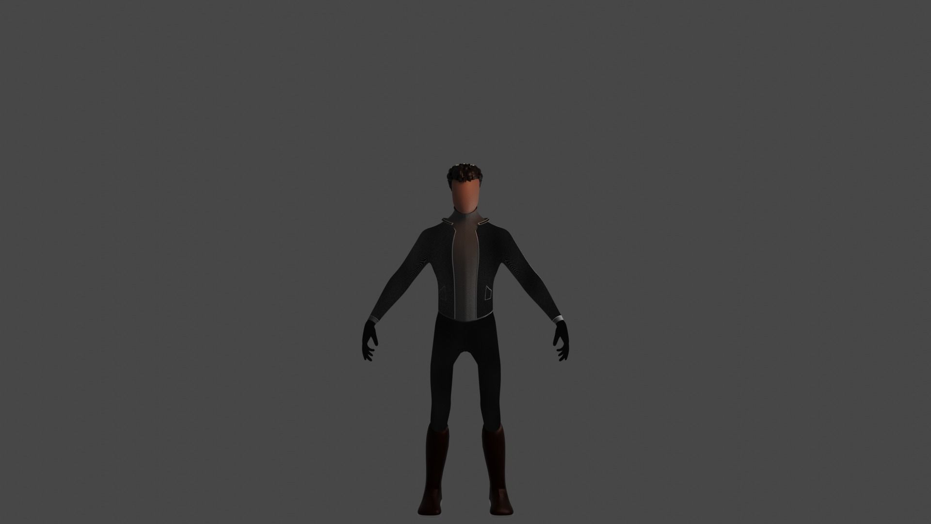 Low poly hunan model animated character Free 3D model_1