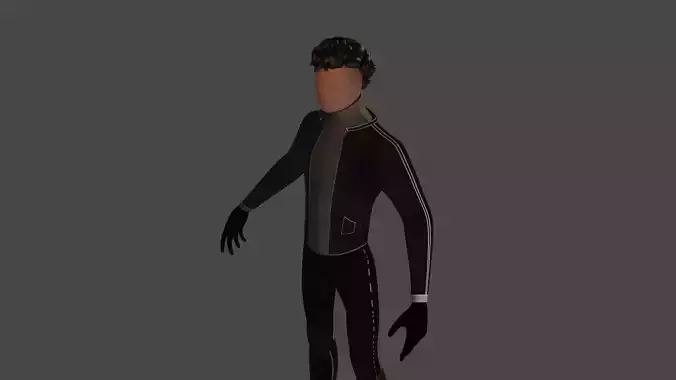Low poly hunan model animated character