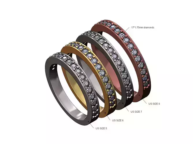 Simple stacker diamond band US size 5to 8