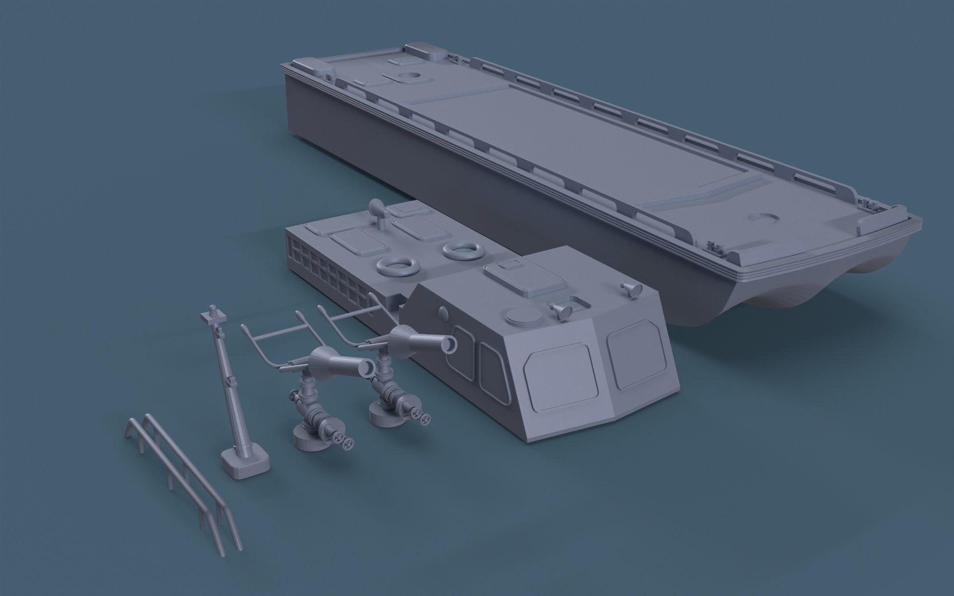 Fire boat for 3D Print 3D print model_12