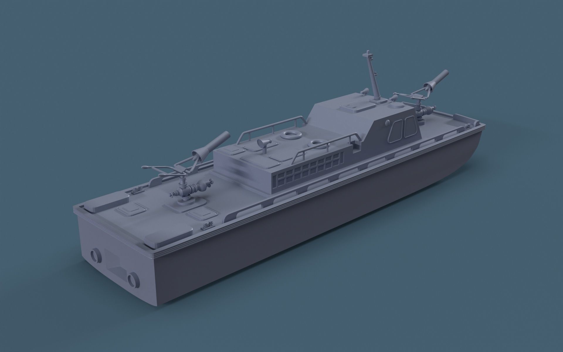 Fire boat for 3D Print 3D print model_3