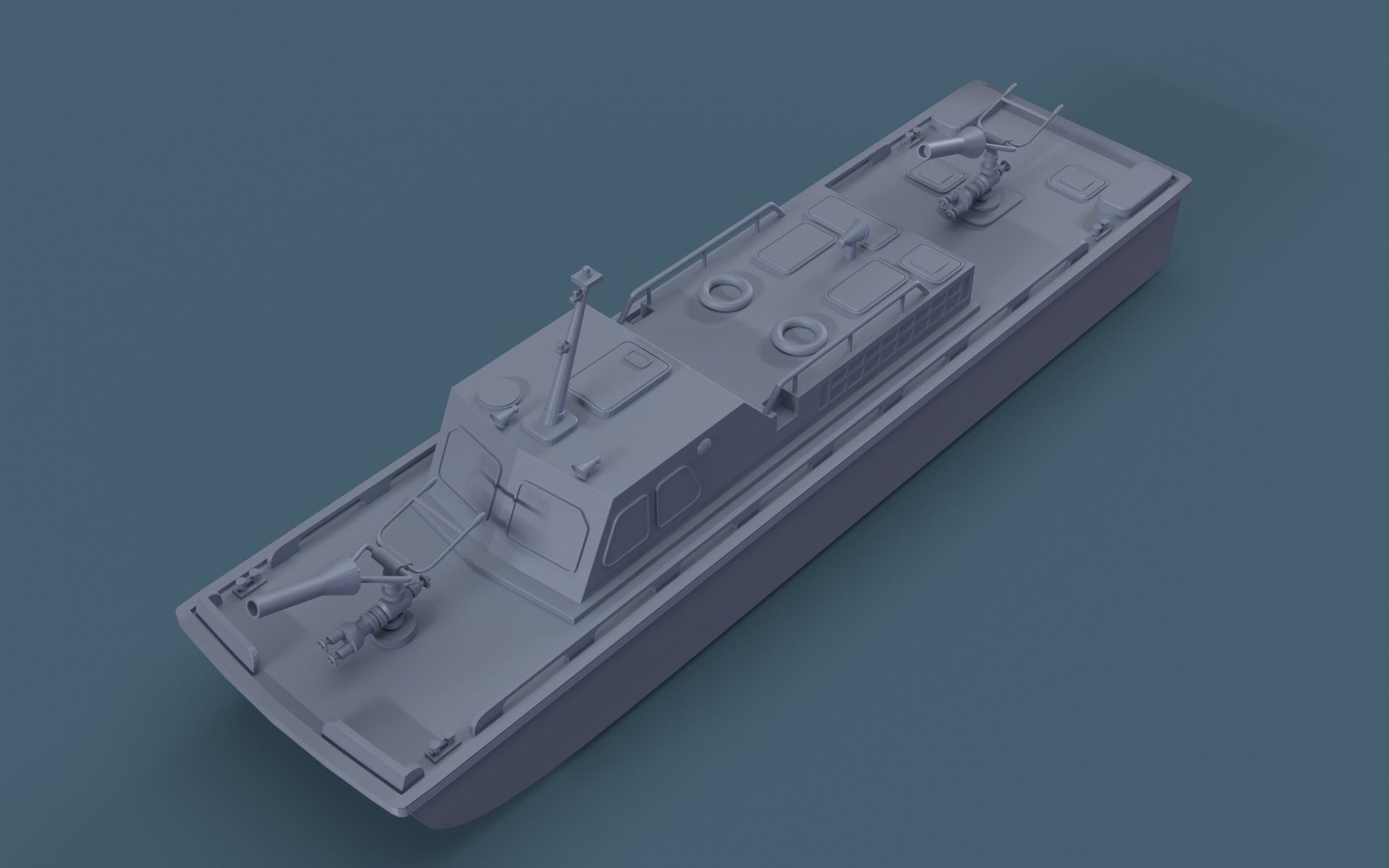 Fire boat for 3D Print 3D print model_7