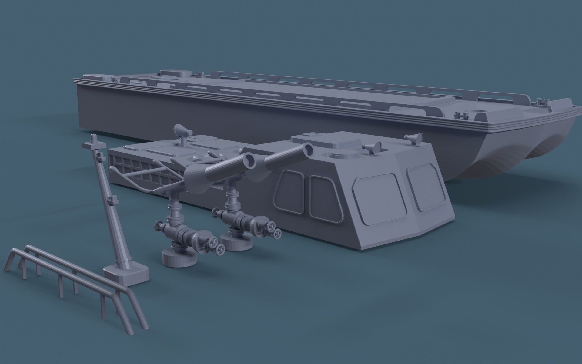 Fire boat for 3D Print 3D print model_14