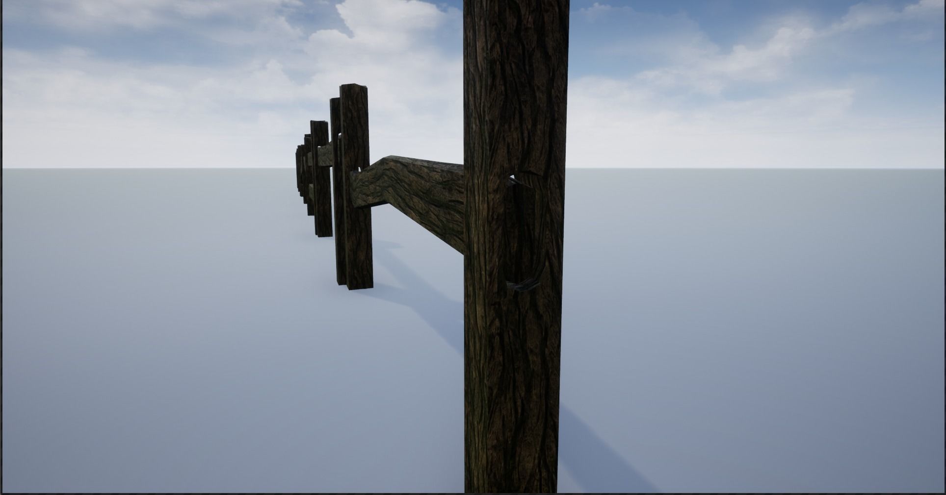 Holed Bark Fence Low-poly 3D model_19