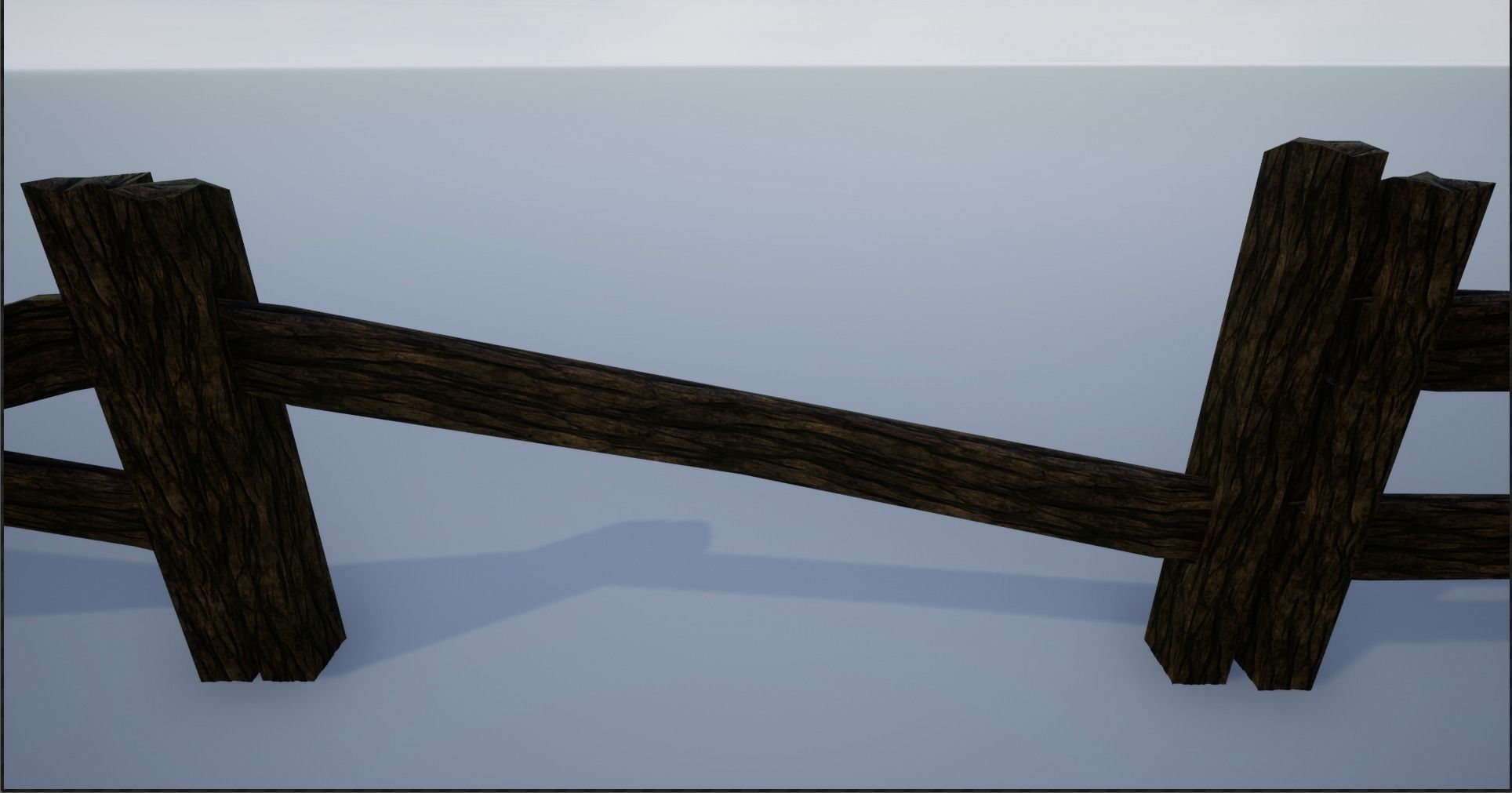 Holed Bark Fence Low-poly 3D model_15