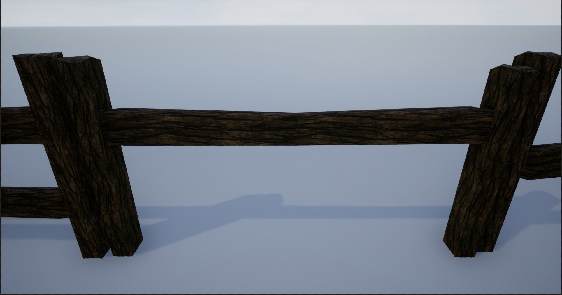 Holed Bark Fence Low-poly 3D model_17