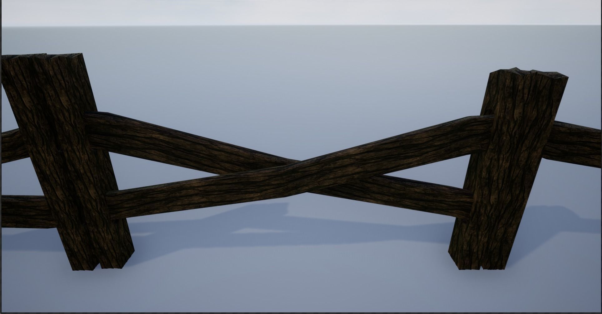 Holed Bark Fence Low-poly 3D model_14