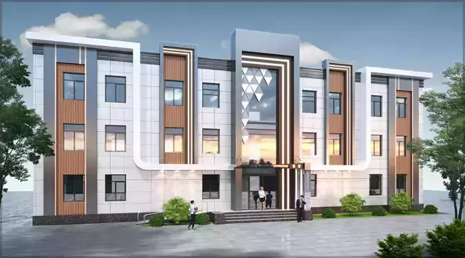 Office building with people