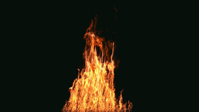 FumeFX Large Scale Fire Low-poly 3D model