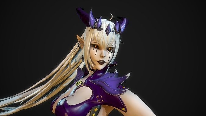 Ghost Demoness - Game Ready Character Low-poly 3D model