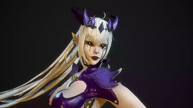 Ghost Demoness - Game Ready Character Low-poly 3D model
