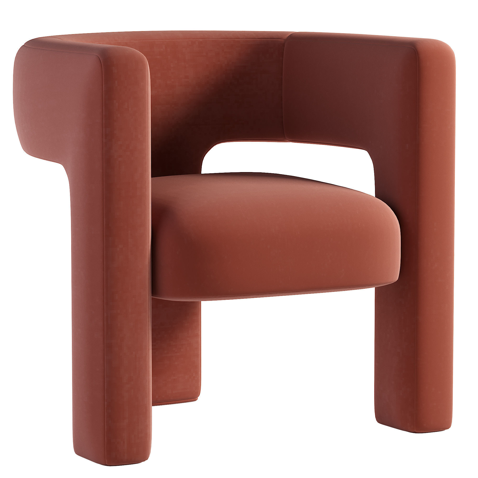 Armchair person chair Low-poly 3D model_2