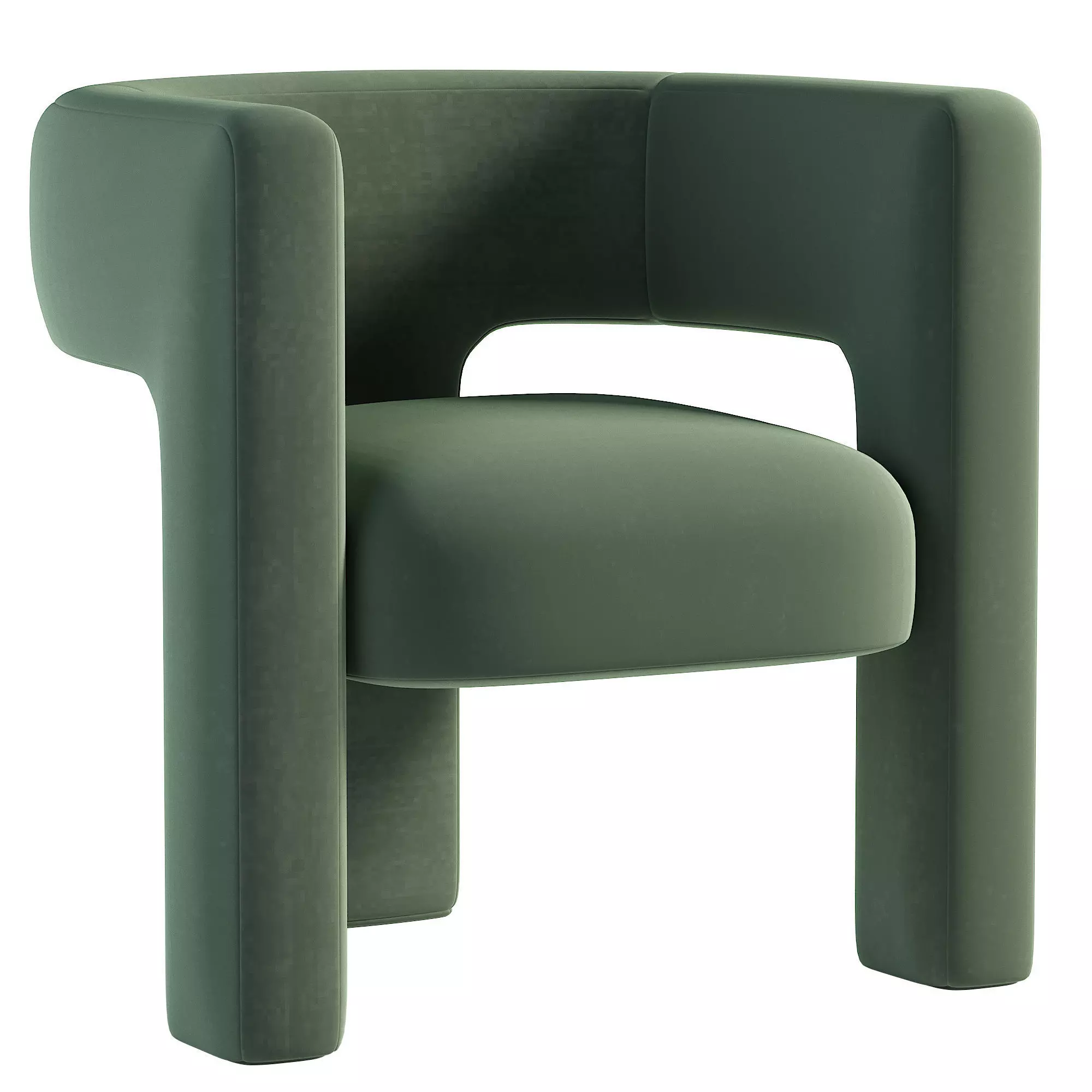 Armchair person chair Low-poly 3D model_0