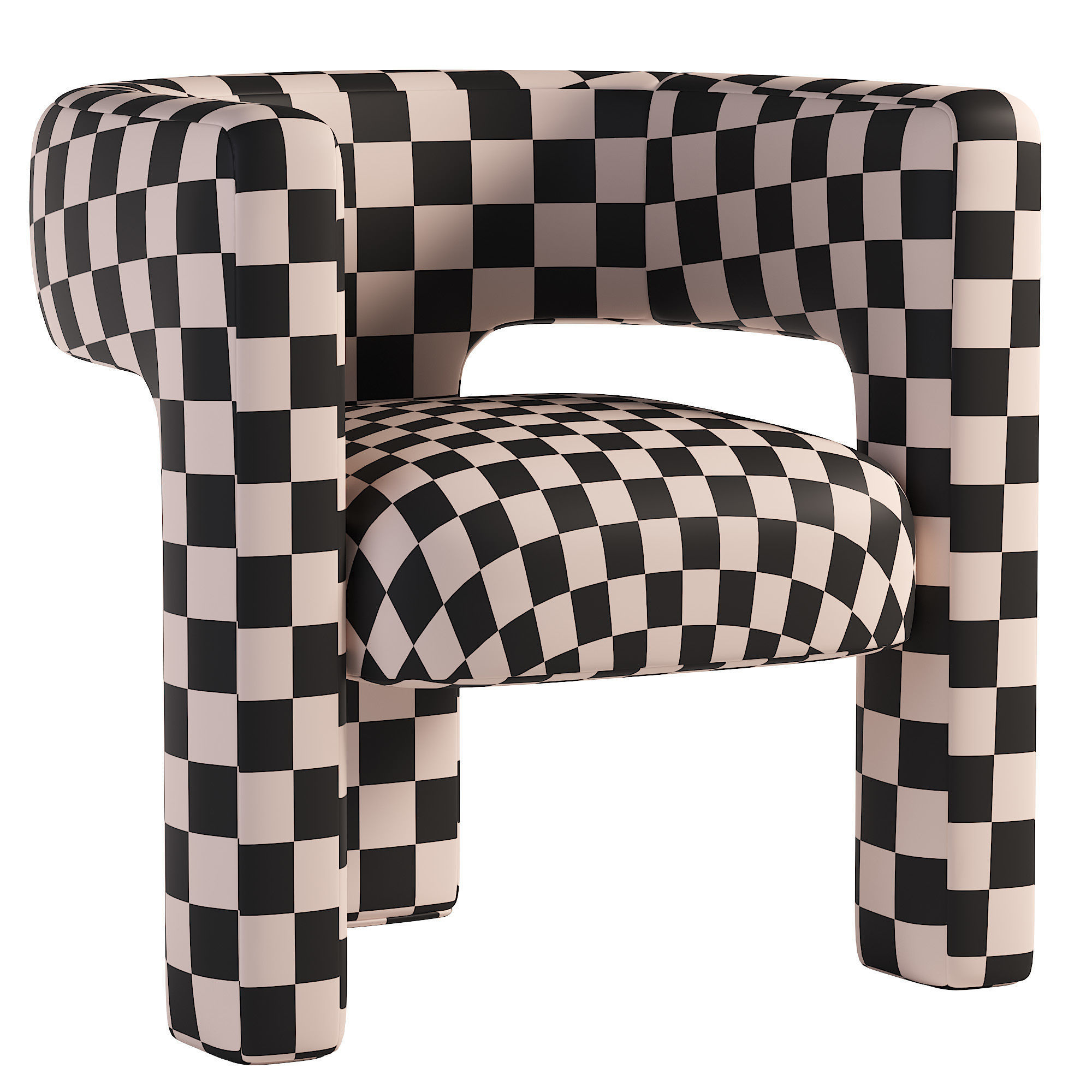 Armchair person chair Low-poly 3D model_4