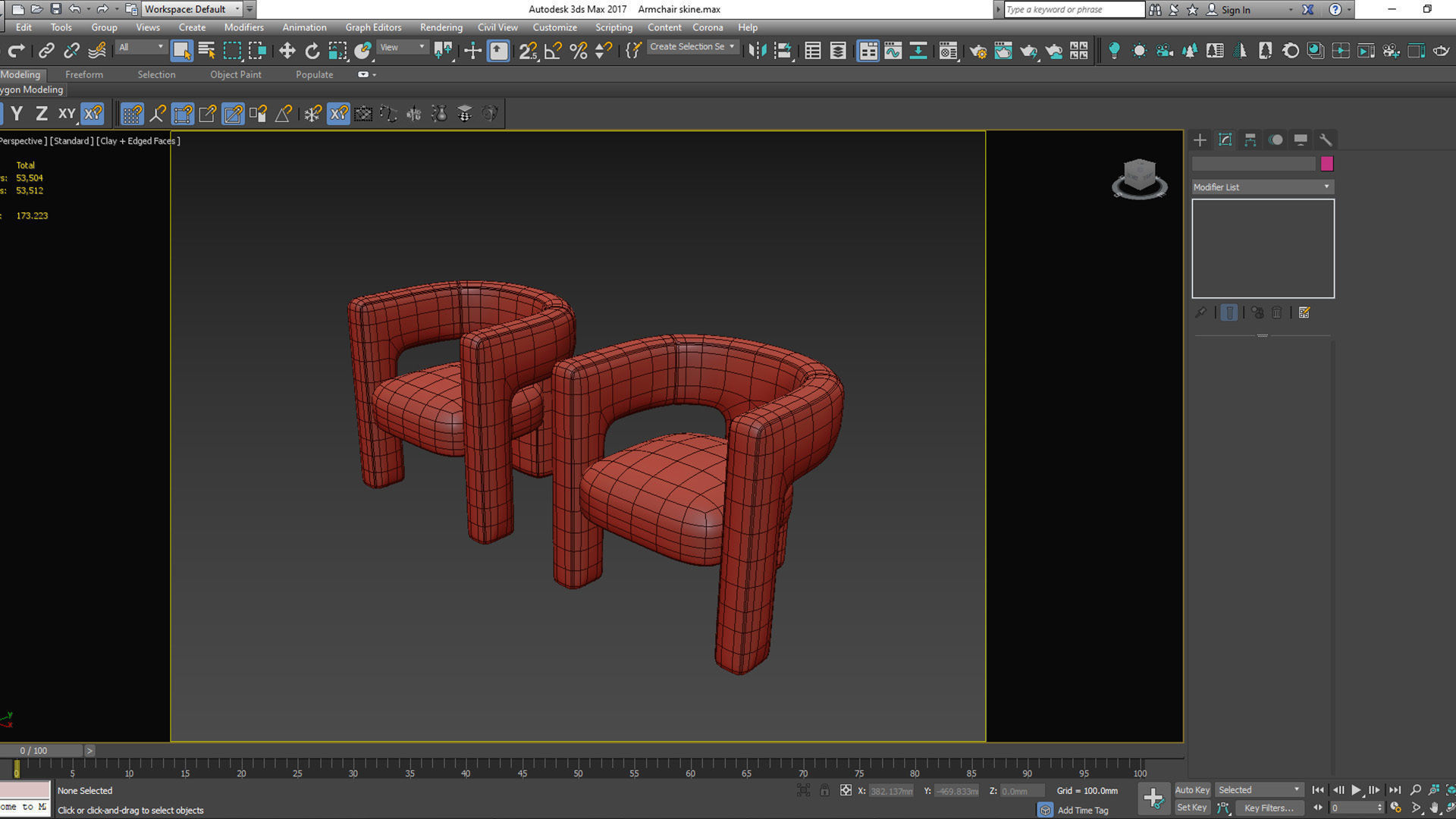 Armchair person chair Low-poly 3D model_7