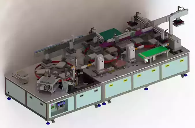 Lithium battery welding glue machine 3D model