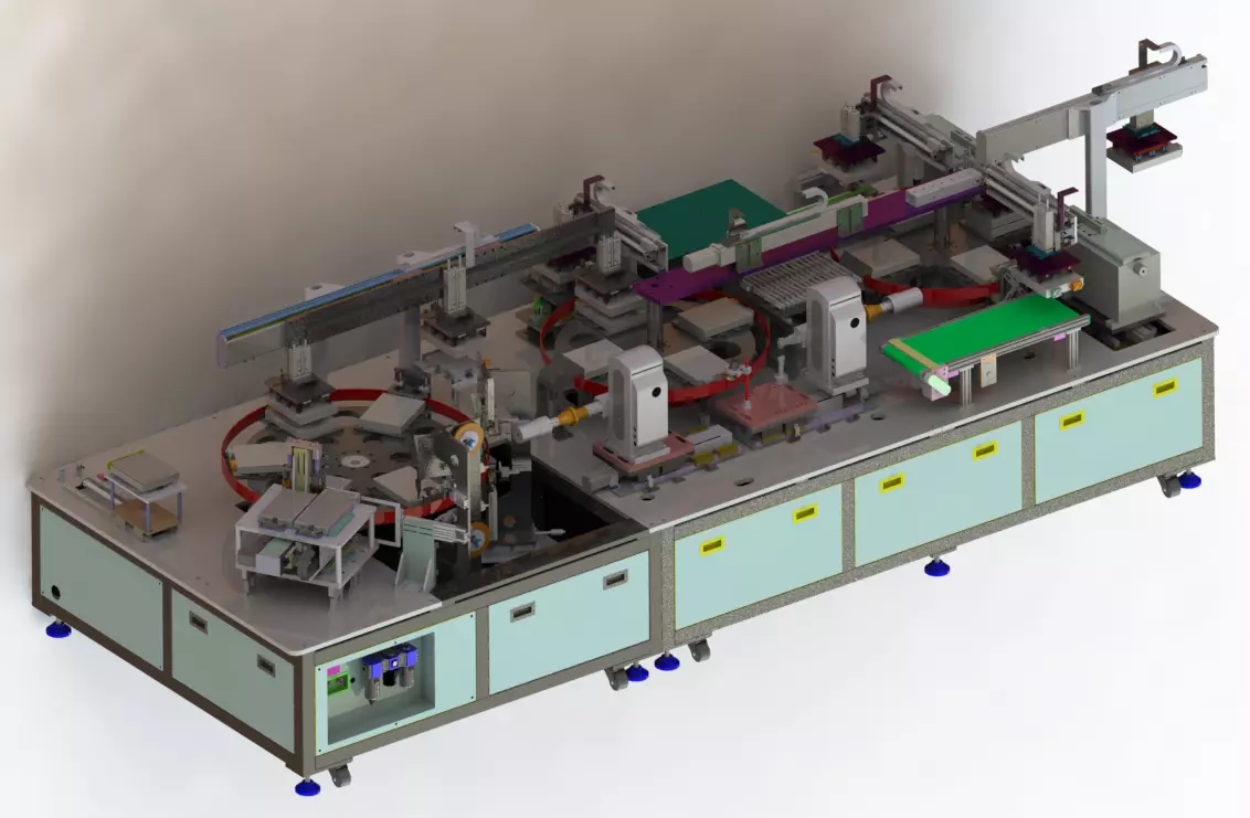 Lithium battery welding glue machine 3D model_0