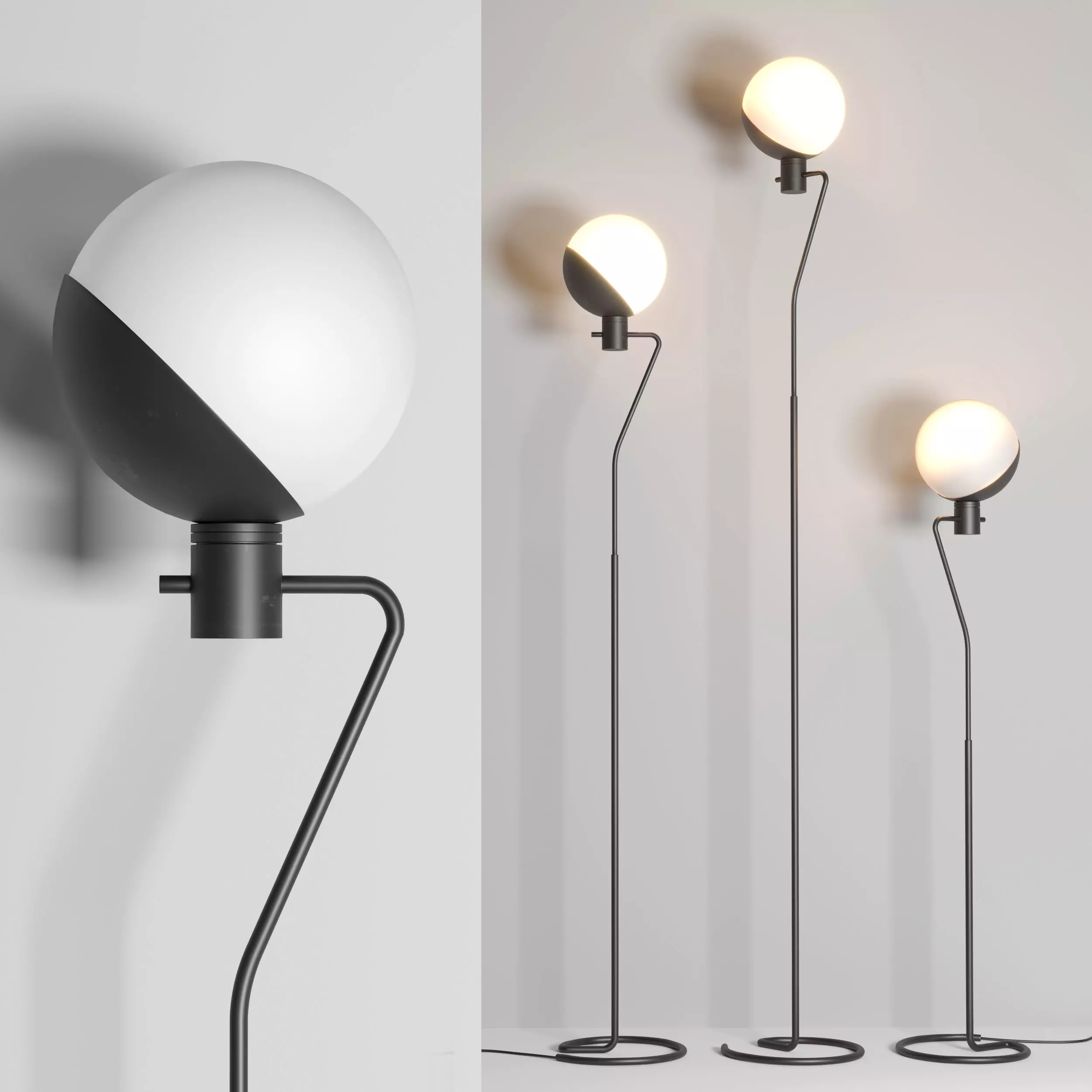 Grupa Baluna collection Black  Light floor lamp 3D model_0