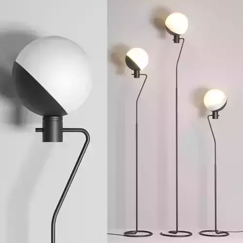 Grupa Baluna collection Black  Light floor lamp 3D model