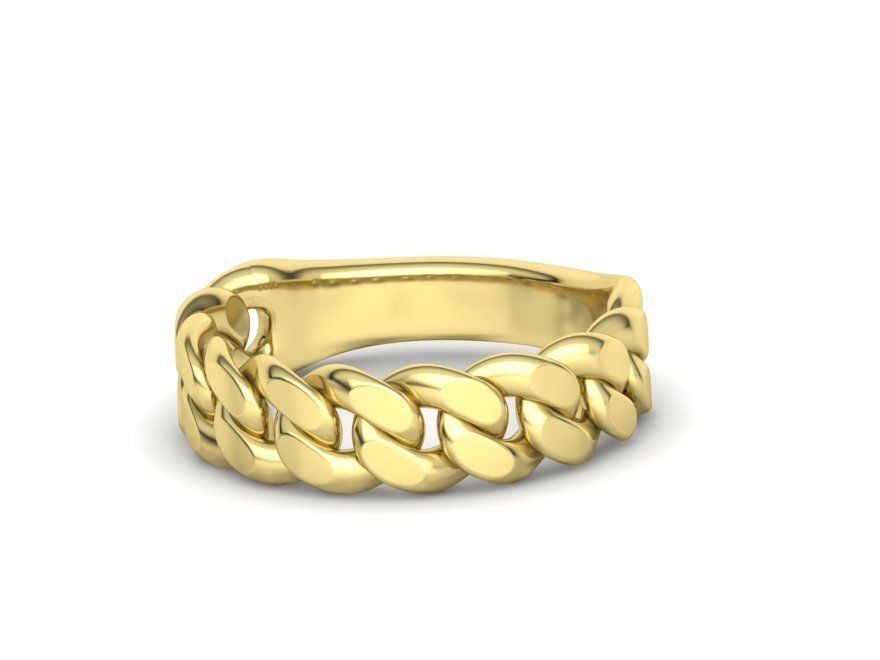 Cuban Ring Chain Link Ring 7mm Wide 9 10 11 12 13 US sizes  3D print model_13