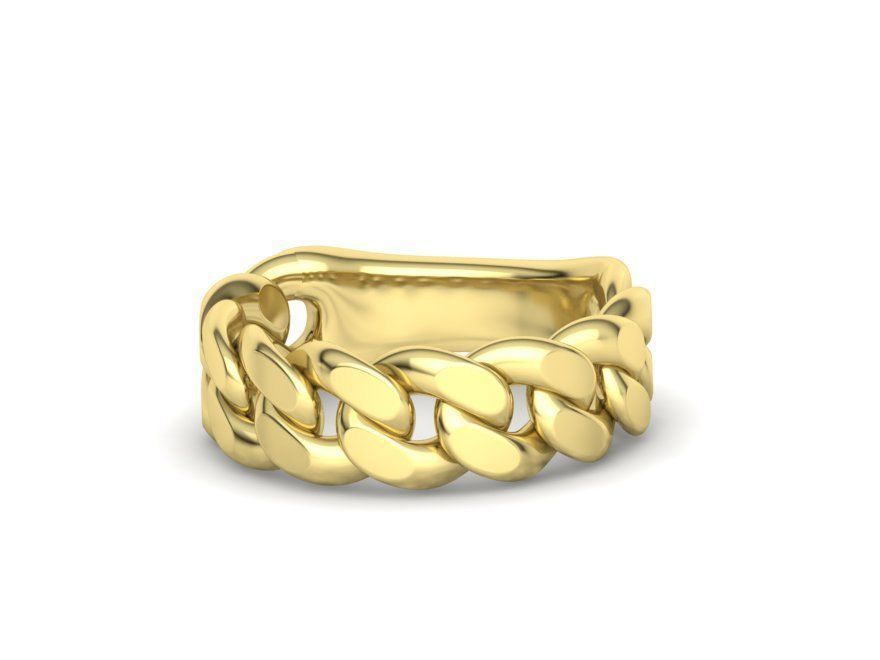 Cuban Ring Chain Link Ring 7mm Wide 9 10 11 12 13 US sizes  3D print model_16