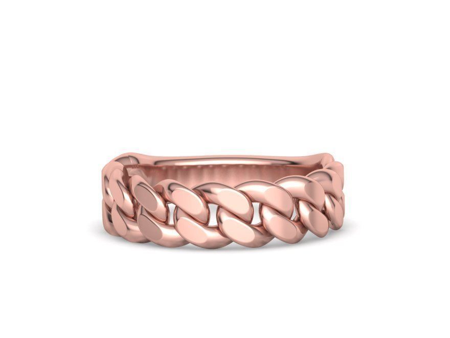 Cuban Ring Chain Link Ring 7mm Wide 9 10 11 12 13 US sizes  3D print model_8