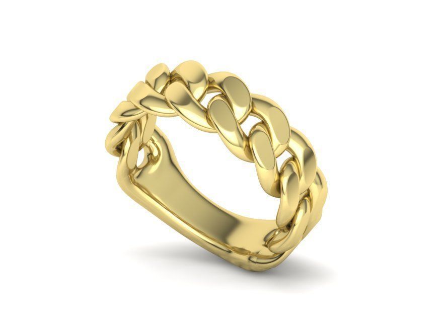 Cuban Ring Chain Link Ring 7mm Wide 9 10 11 12 13 US sizes  3D print model_25