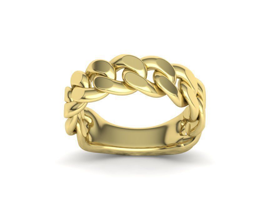 Cuban Ring Chain Link Ring 7mm Wide 9 10 11 12 13 US sizes  3D print model_22